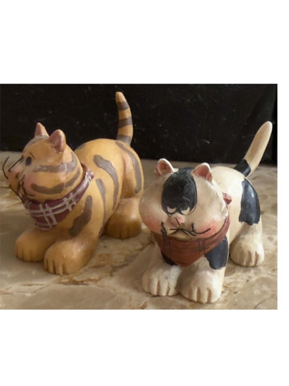 Vintage Miniature Cat Figurines Set of 2